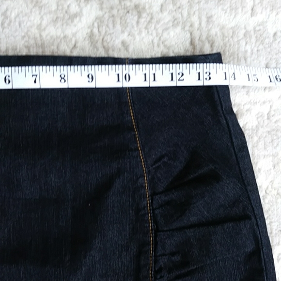 Bisou Bisou Pleated Denim Jean Skirt 6 Dark Wash Blue - Picture 12 of 14